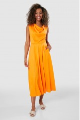 CLOSET Orange Cowl Neck Dress