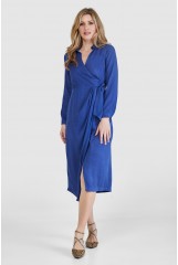 CLOSET Blue Shirt Wrap Dress
