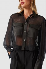 CLOSET Black Cropped Long Sleeve Shirt