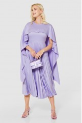 CLOSET Lilac Pleated Cape Dress