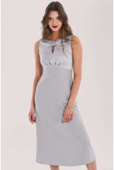 CLOSET Silver Bow Detail A-Line Dress