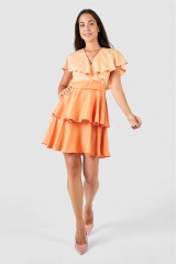 Closet Peach Frill Mini Dress