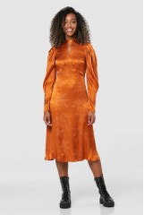 CLOSET Orange A Line Wrap Dress