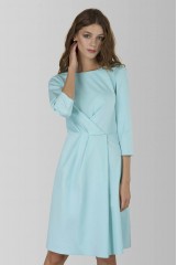 CLOSET Green Wrap Over Pleated Dress